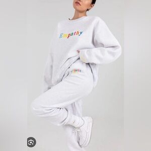 NWOT The Mayfair Group Empathy Always Grey Sweatpants L/XL